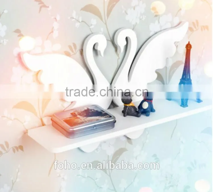 Decorative Pure white WPC hollow out floating shelves