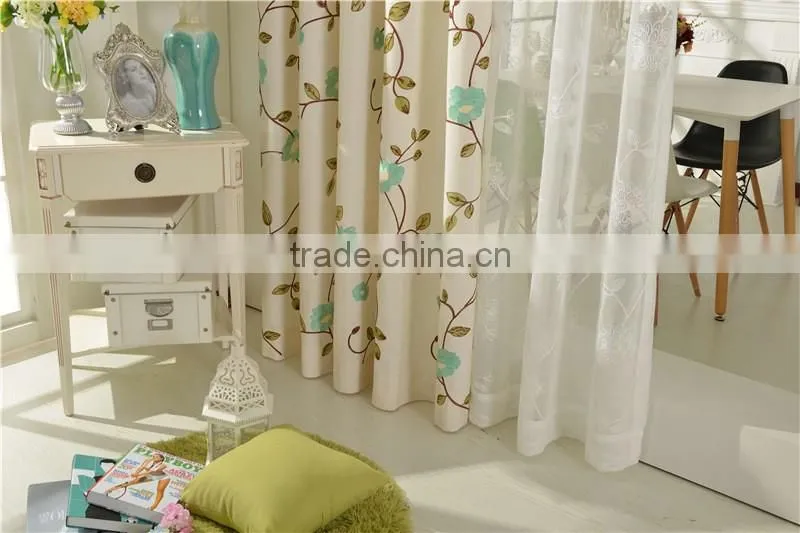 Hot selling made in china living room embroidery drape blackout curtain fabric