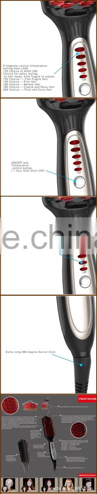 Professional ceramic electric hair curling brush