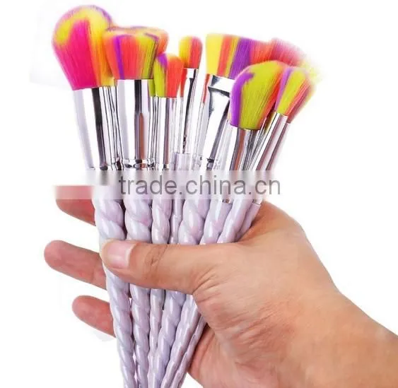 Free sample Beauty skin care Unicorn makeup brushes set kit face brush with travelling bag