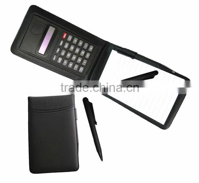 pocket calculator Notepad with calculator and pen