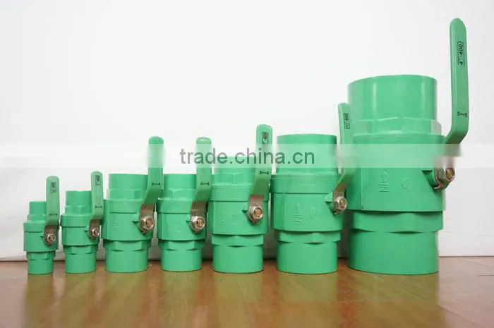 Plastic Pipes PVC Double Union Water Ball Valve with Red Handle