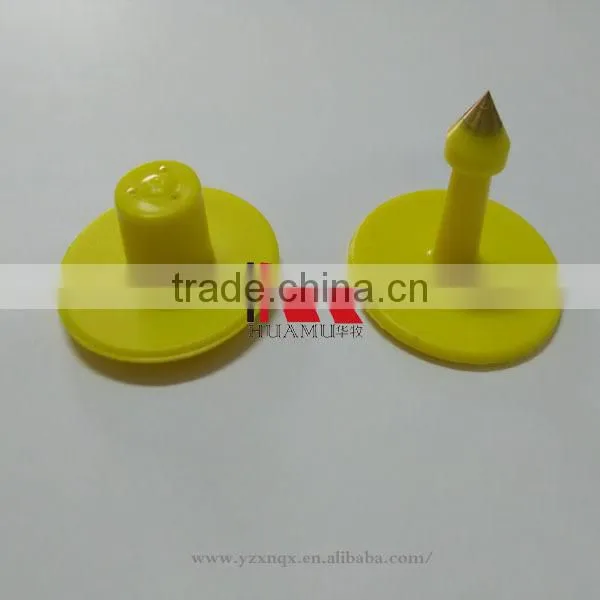 yellow round eartag for cattle 30*30 mm