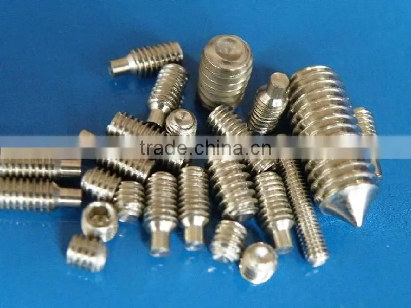 STAINLESS STEEL CONE POINT HEXAGON SOCKET SET SCREW WITH GOOD QUALITY