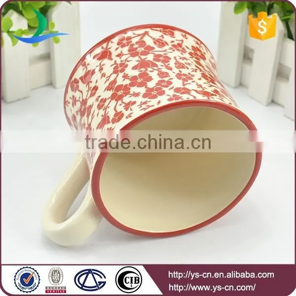 Ceramic flower design decal wholesale tea cups