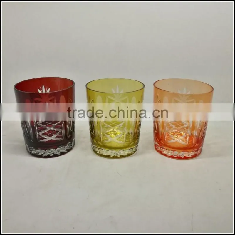 2017 trendy hand cut to clear wine glass drinking tumbler