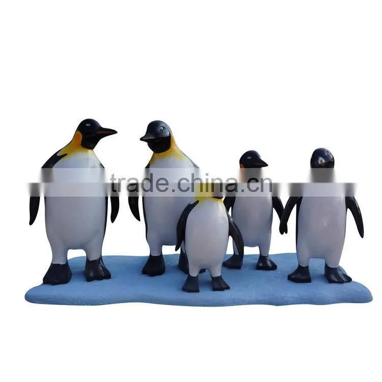 Fiberglass penguins figure for movie cartoon