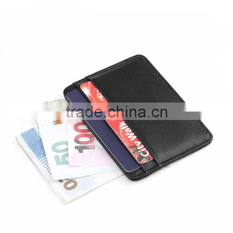 Custom Personalized Soft Sheepskin Leather Ultra Thin Card Holder