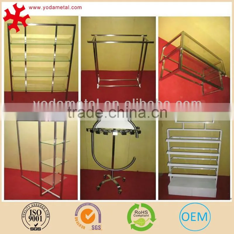 Chrome metal women clothing shop furniture garment display rack