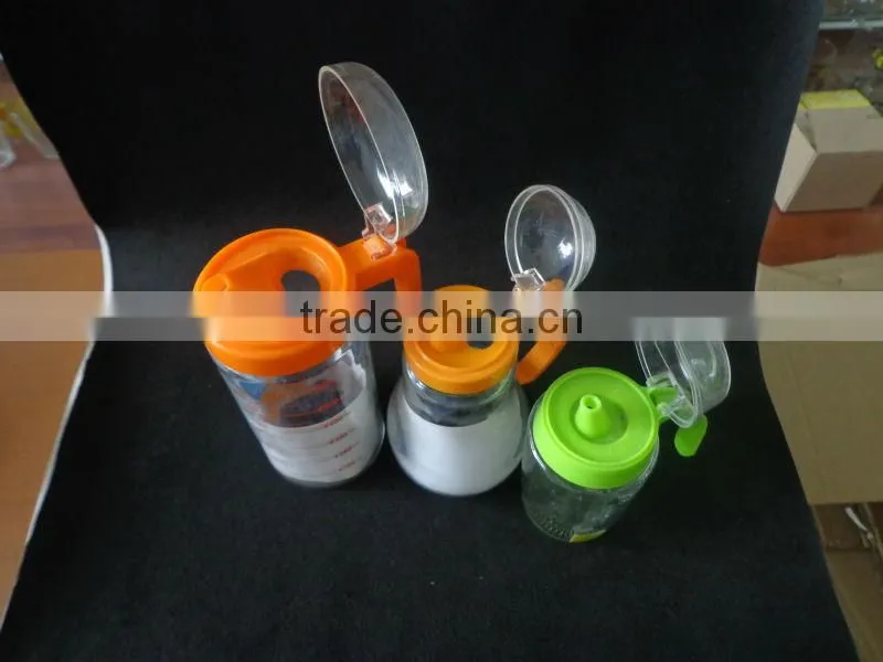 clear glass oil bottle