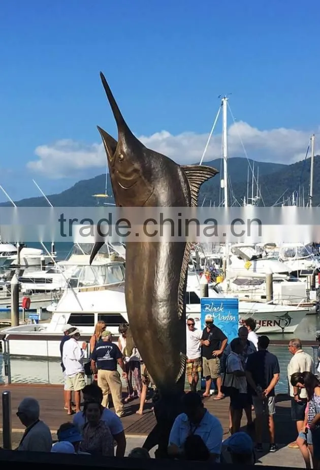 outdoor metal craft sculpture bronze marine marlin for garden