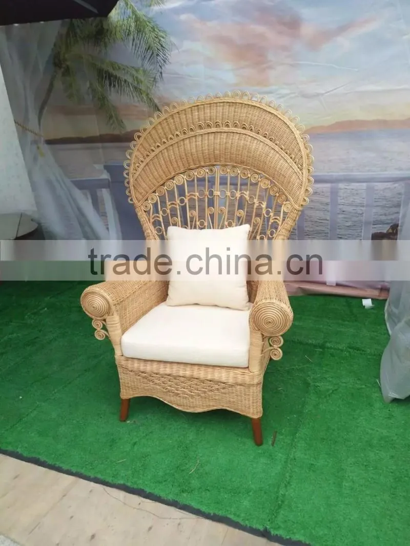 2017new fashion style rattan furniture peacock chair natural rattan chair(BG11-M019)