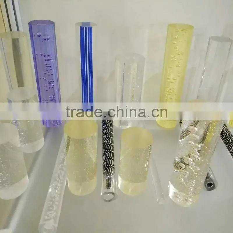 Colored acrylic plexiglass bubble cast rod