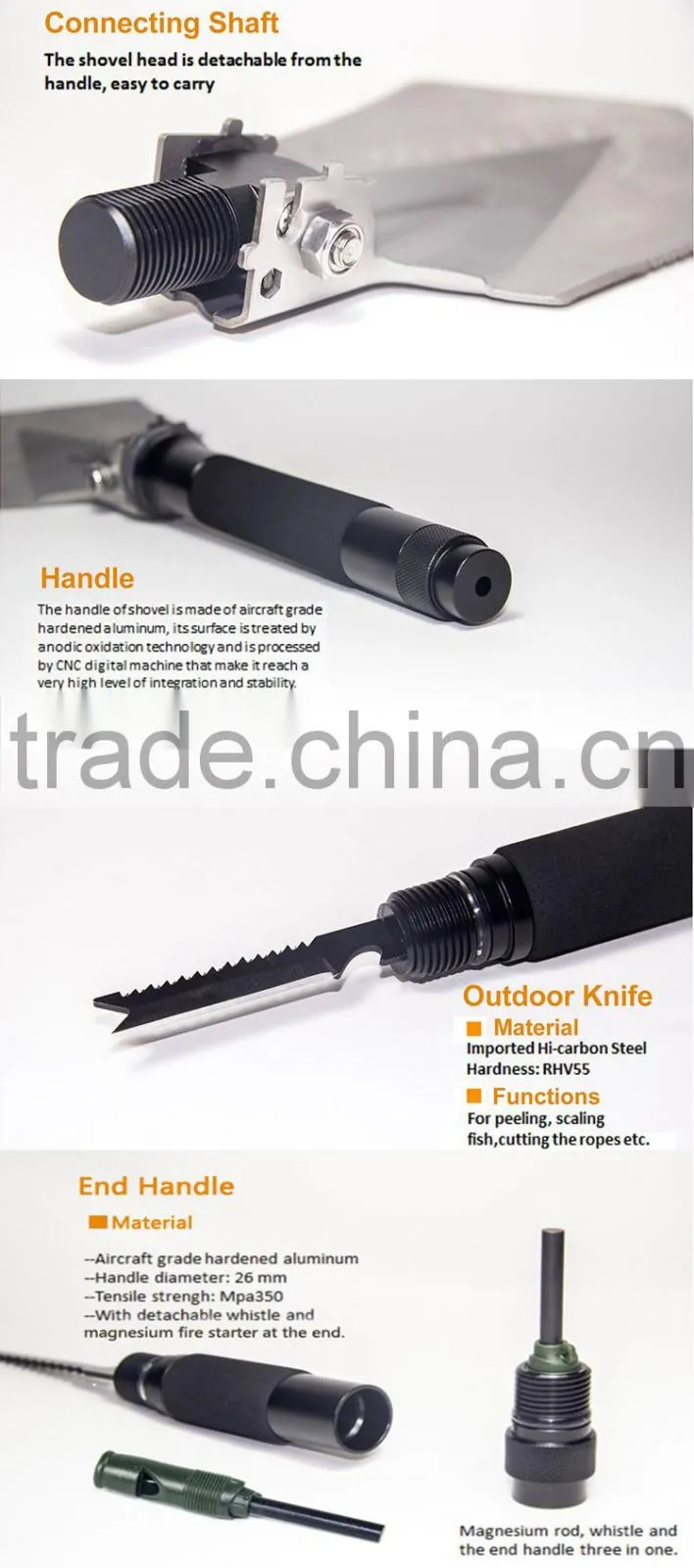 Emergency rescue Hunting Equipment Folding Shovel