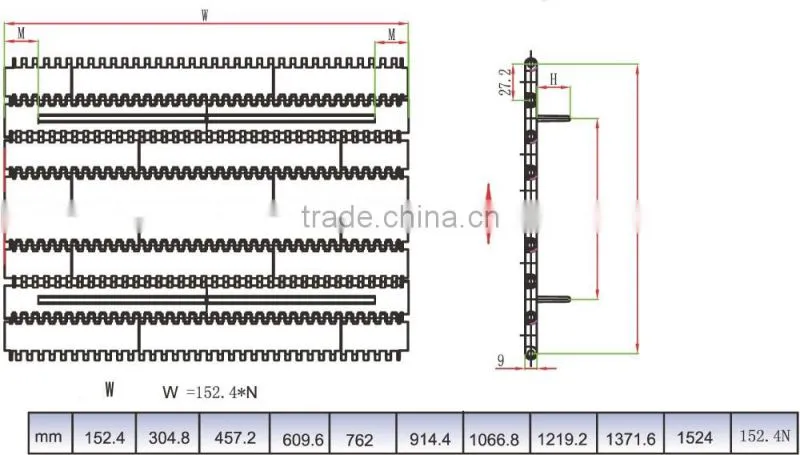 900Y-003 series plastic packing machine flat top chain scarp conveyor belt