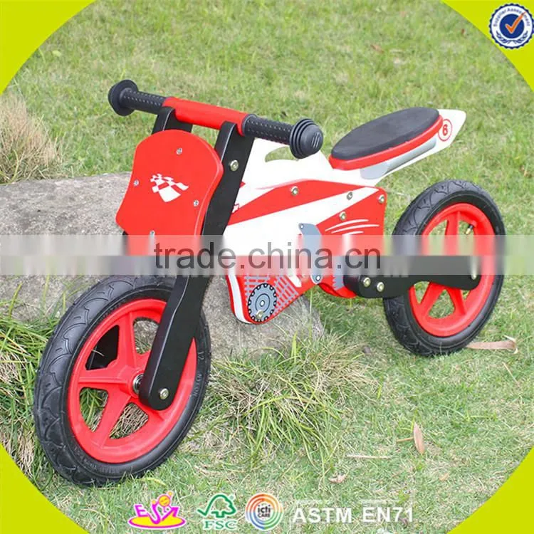Wholesale cool wooden balance bike promotion gift wooden balance bike high quality children wooden balance bike toy W16C013