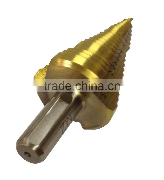 HSS Three Flute Imperial Size Titanium Step Drill Bit