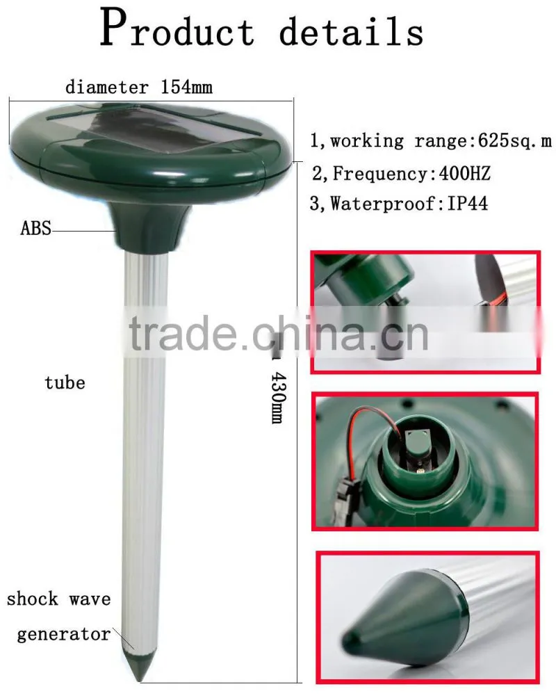 Hight quality solar mouse repeller ultrasonic mouse repelle outdoor ultrasonic mouse repeller