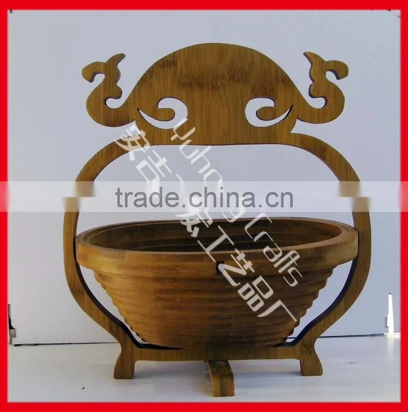 Custom made folding bamboo basket with competitive price