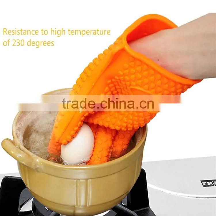 Long oven glove cooking pinch grips, silicone pot holder gloves