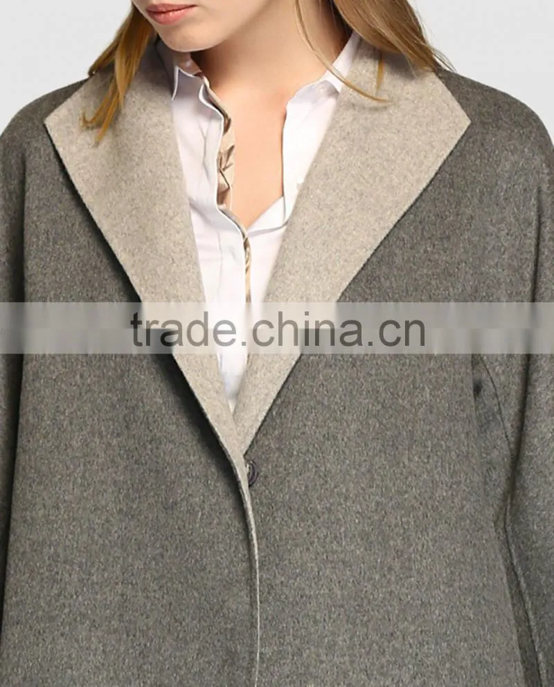Latest Designs Gray Fur Coat Women Long Loose Winter Keep Warm Coat without Hooded Wholesale