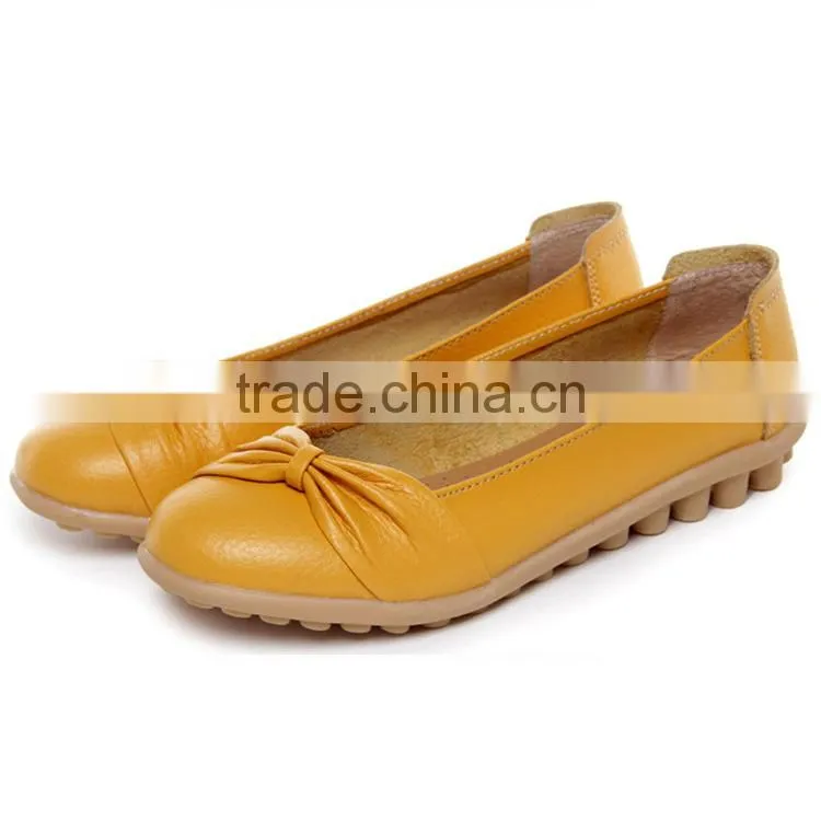 MLS11098 best quality low price leather soles ladies flat shoes