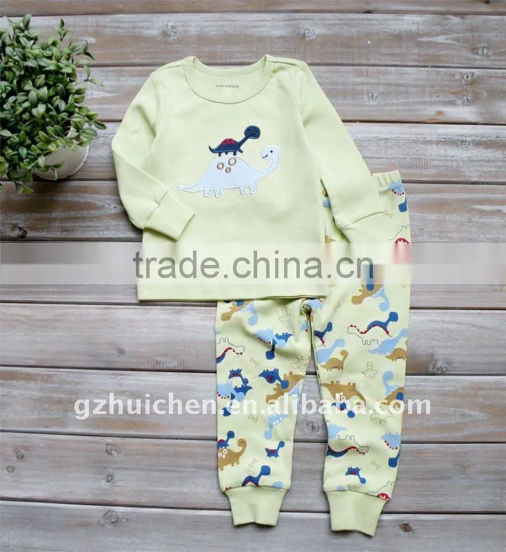 2011 autumn baby clothes set 100% cotton embroider baby pajama