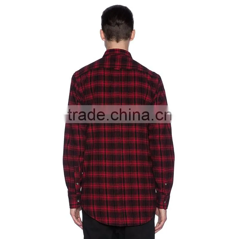 High quality mens casual shirt wrinkle free shirts of plaid fashion shirts for men