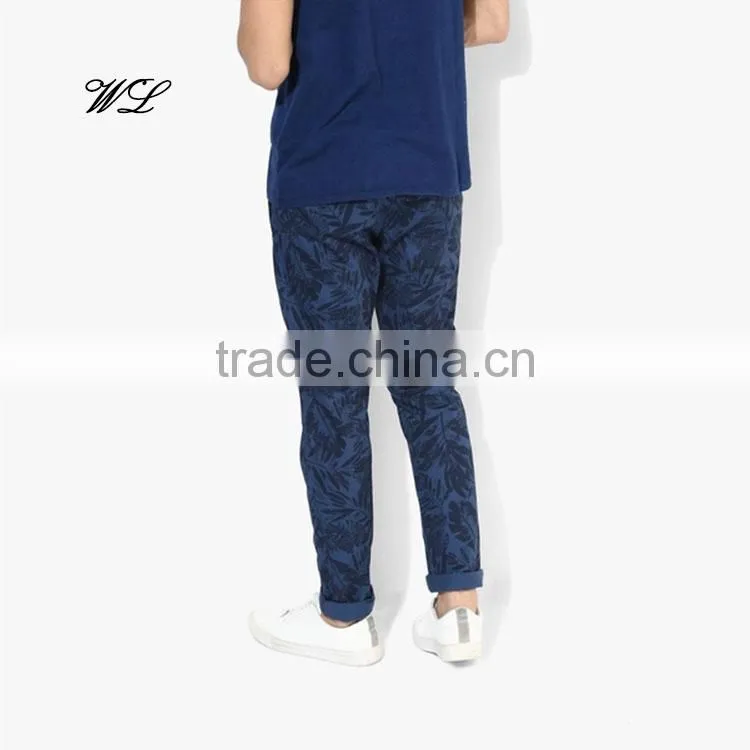 China Suppliers Men Latest Sweat Pants Water Base Pritning Jogger Pants Knit Fabric