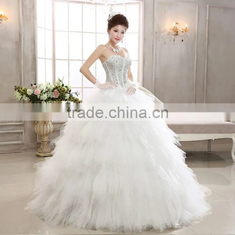 2016 sweetheart ivory wedding dress bride gowns