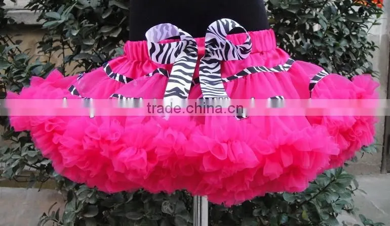 Hot multicolor girl fluffy pettiskirt with bow baby pettiskirt
