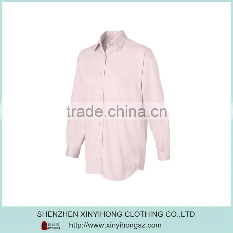 Smart Pink Color Long Sleeve Soft Cotton Lady Casual Shirts Pictures