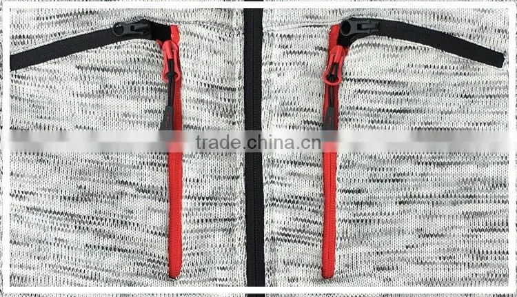 Anoraks long sleeve coarse needle polyester knitted clothes men jacket