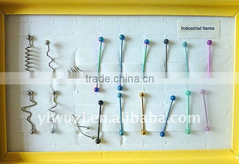 spiral tongue industrial barbell ring body jewelry