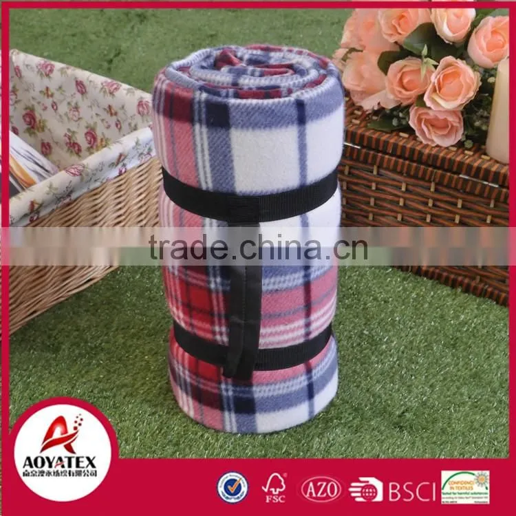 portable face coral fleece picnic back side waterproof insulation blanket