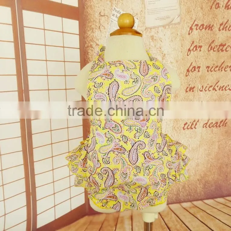 Yellow Floral Printed 100% Cotton Ruffles Princess Baby Romper