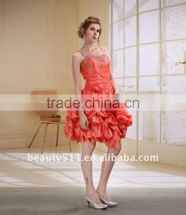 short party cocktail dress Beaded pleated Taffeta Short Party Dress AS028