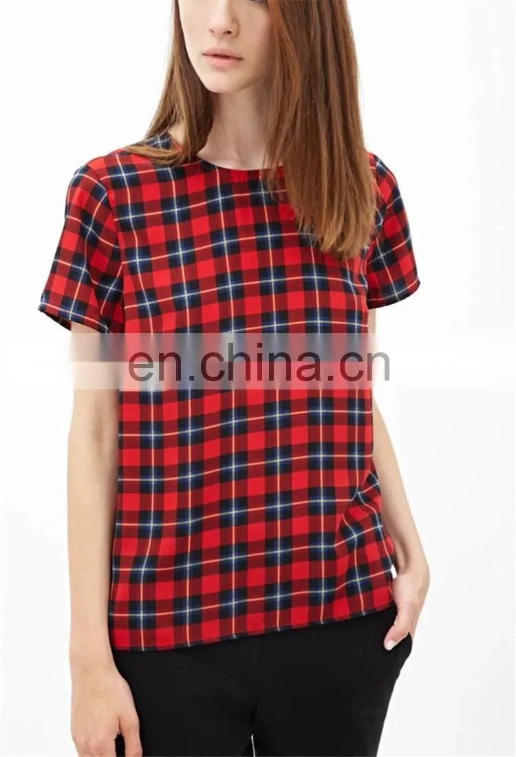 Cheap China Wholesale clothing manufacturers Tartan Plaid Top Clothing factories in China