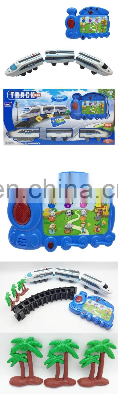 Christmas gift rc interactive educational train railway set toy
