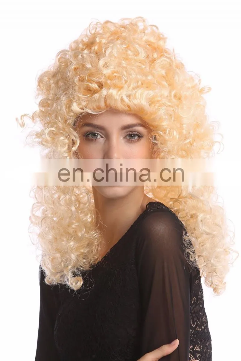 Carnival blond huge curly wigs P-W220
