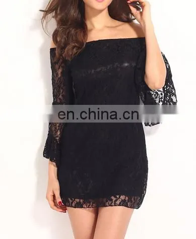pure color casual off shoulder dress