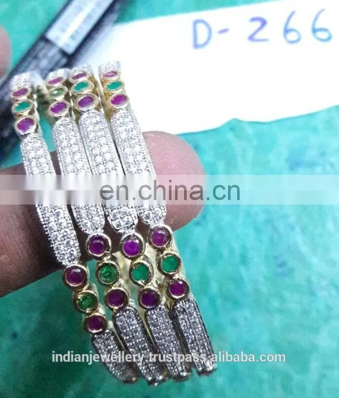 cz stone jewelry bangles exporter, bridal zircon bangle manufacturer