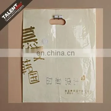 custom printed logo Reusable die cut handles promotional plastic bag