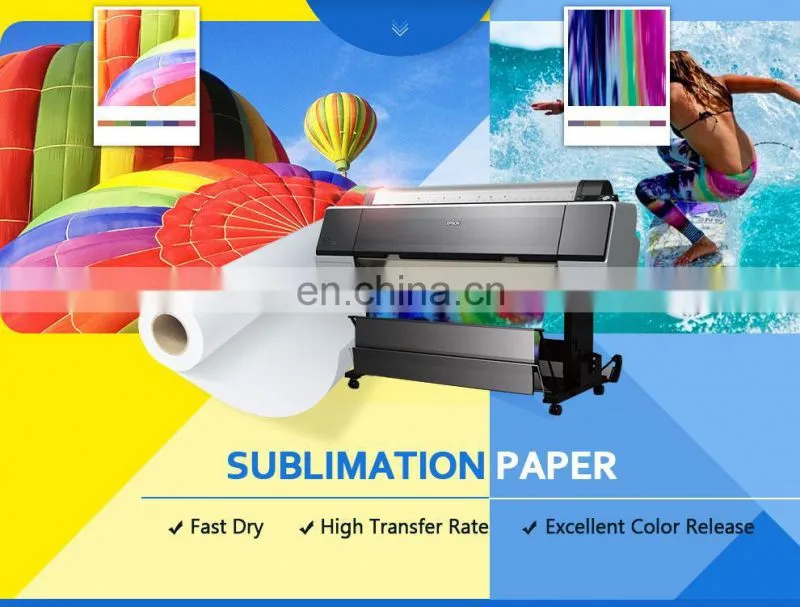 Factory Supply 70g/80g/90g/100g Sublimation Heat Transfer Paper,Dye Sublimation Paper Roll