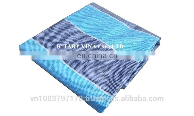 BLUE WHITE BLUE STRIPE PE TARPAULIN 100GSM
