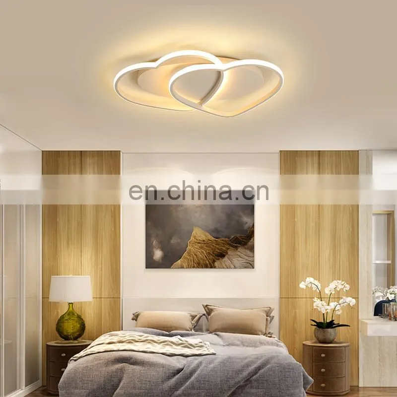 New design love wedding room ceiling lamp aluminum creative chandelier bedroom lamp