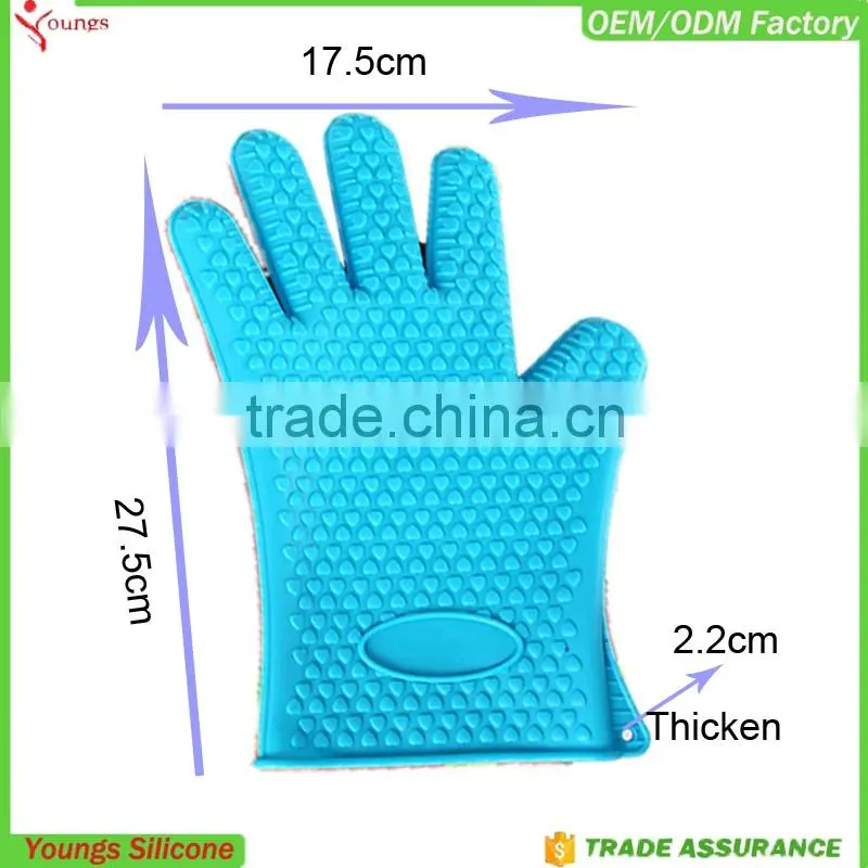 Customize Silicone Massage Glove Kitchen Glove FDA Soft Red Oven Gloves