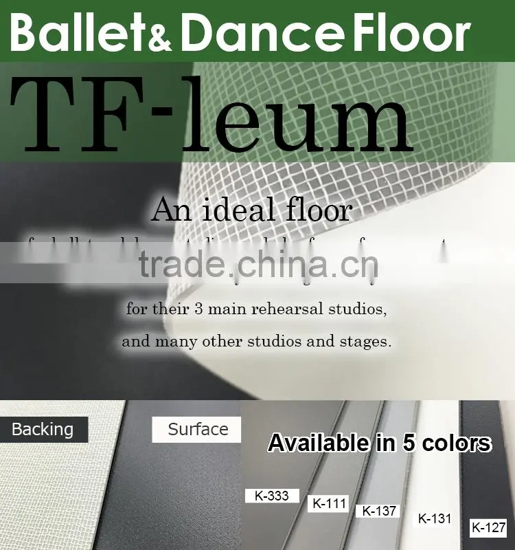 Anti-reflection Modern Dance and Ballet School Vinyl Floor with Optimum Slip Resistance made in Japan