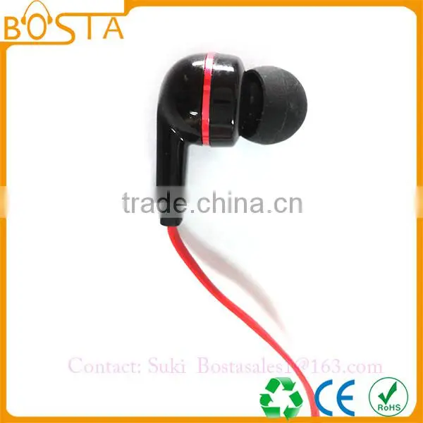 Promotional comfortable communication wholesale fancy flat wired earphones earbuds