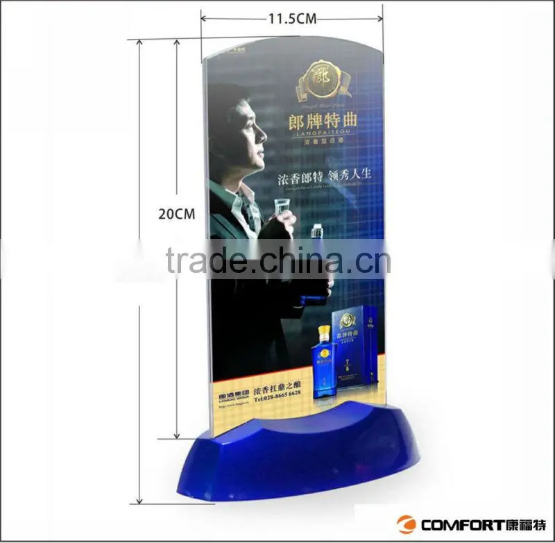Acrylic Flashing Led Light Table Menu Restaurant Card Display Holder Stand